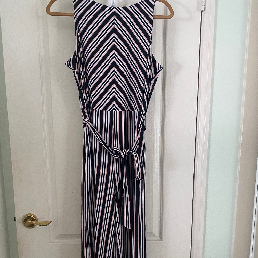 Du Jour Sleeveless Regular Stripe Printed Wide-Leg Crop Jumpsuit